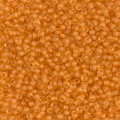 MIYUKI #11 Seed Bead - 11-1937 Semi Matte Peach Lined Amber - 10 gms