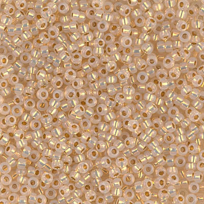 MIYUKI #11 Seed Bead - 11-196 24 Kt Gold Lined Opal Glass - 10 gms