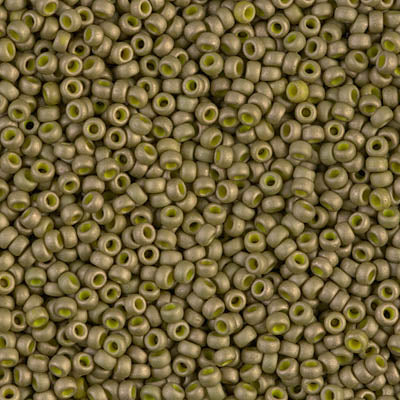MIYUKI #11 Seed Bead - 11-2032 Matte Opaque Golden Olive Luster - 10 gms