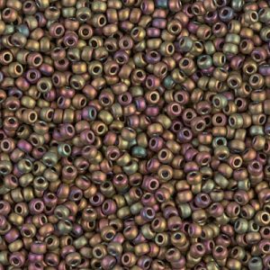 MIYUKI #11 Seed Bead - 11-2035 - Matte Metallic Khaki Iris - 10 gms