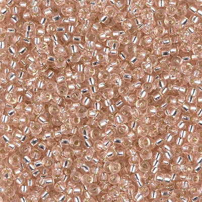 MIYUKI #11 Seed Bead - 11-23 Silver Lined Pale Rose - 10 gms