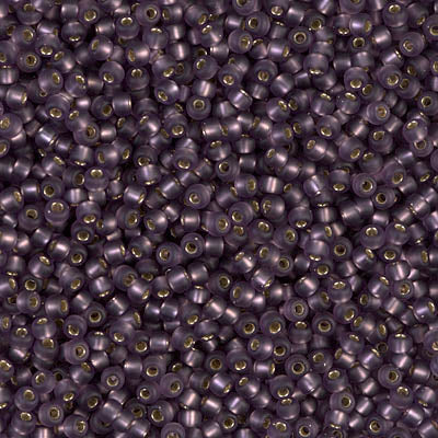MIYUKI #11 Seed Bead - 11-24F Matte Silver Lined Amethyst - 10 gms