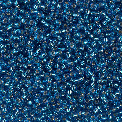 MIYUKI #11 Seed Bead - 11-25 Silver Lined Capri Blue - 10 gms