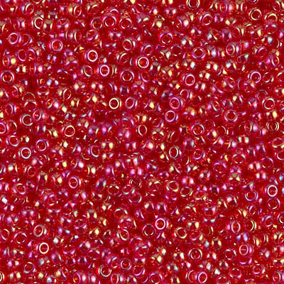 MIYUKI #11 Seed Bead - 11-254D Transparent Red AB - 10 gms