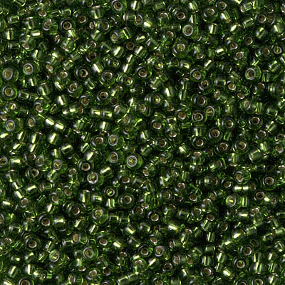 MIYUKI #11 Seed Bead - 11-26 Silver Lined Olive - 10 gms