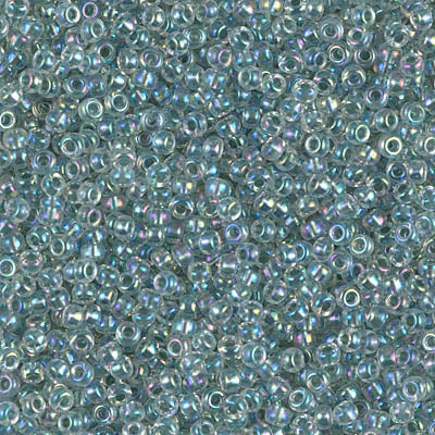 MIYUKI #11 Seed Bead - 11-263 Transparent Light Lined Seafoam AB - 10 gms