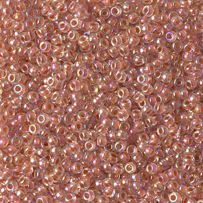 MIYUKI #11 Seed Bead - 11-275 Transparent Salmon Lined AB - 10 gms