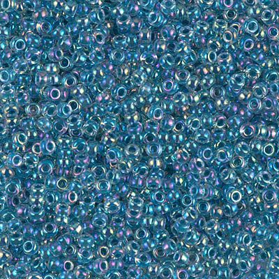 MIYUKI #11 Seed Bead - 11-279 Transparent Light Blue Lined AB - 10 gms