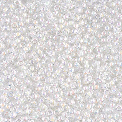 MIYUKI #11 Seed Bead - 11-284 Transparent White Lined AB - 10 gms