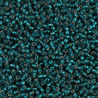 MIYUKI #11 Seed Bead - 11-30 Silver Lined Dark Teal - 10 gms
