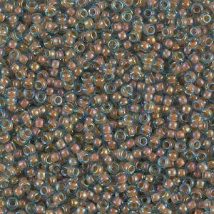MIYUKI #11 Seed Bead - 11-351 - Cream Lined Aqua - 10 gms