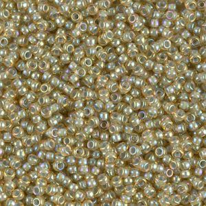MIYUKI #11 Seed Bead - 11-359 - Aqua Lined Light Topaz AB - 10 gms