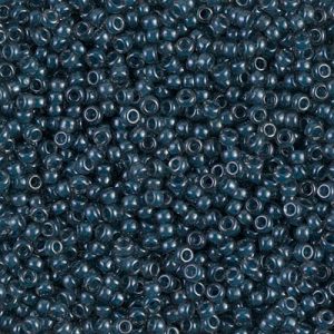 MIYUKI #11 Seed Bead - 11-390 - Transparent Steel Blue Luster - 10 gms