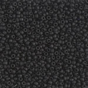 MIYUKI #11 Seed Bead - 11-401F - Matte Black - 10 gms