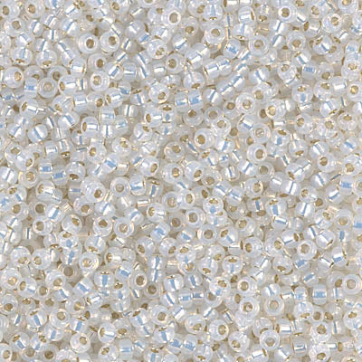 MIYUKI #11 Seed Bead - 11-551 Gilt Lined Opal - 10 gms