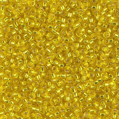 MIYUKI #11 Seed Bead - 11-6  Silver Lined Yellow - 10 gms