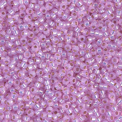 MIYUKI #11 Seed Bead - 11-644 Dyed Hot Pink Lined Silver Lined Alabaster - 10 gms