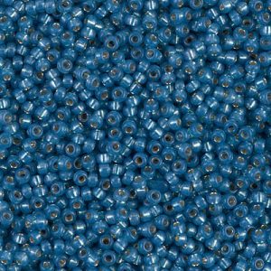 MIYUKI #11 Seed Bead - 11-648 Dyed Denim Blue Silver Lined Alabaster - 10 gms