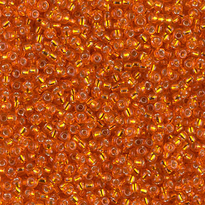 MIYUKI #11 Seed Bead - 11-8  Silver Lined Orange - 10 gms