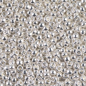 MIYUKI #11 Seed Bead - 11-961 Bright Sterling Silver Plated - 10 gms