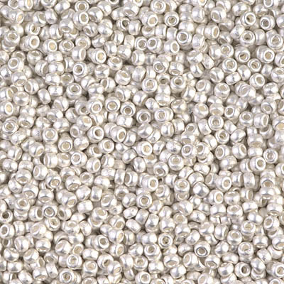 MIYUKI #11 Seed Bead - 11-961F Matte Bright Sterling Silver Plated - 10 gms