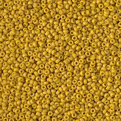 MIYUKI #15 Seed Bead - 15-1233 - Matte Opaque Mustard - 10 gms