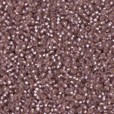 MIYUKI #15 Seed Bead - 15-12F - Matte Silver Lined Smoky Amethyst - 10 gms