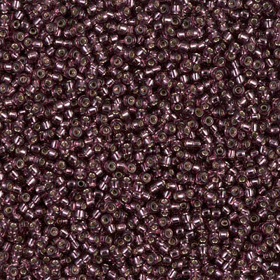 MIYUKI #15 Seed Bead - 15-13 - Silver Lined Dark Smoky Amethyst - 10 gms