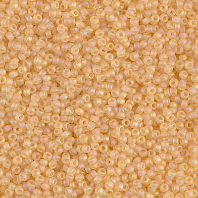 MIYUKI #15 Seed Bead - 15-132FR - Matte Canteloupe AB - 10 gms