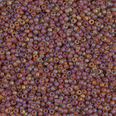 MIYUKI #15 Seed Bead - 15-135FR - Matte Transparent Brown AB - 10 gms