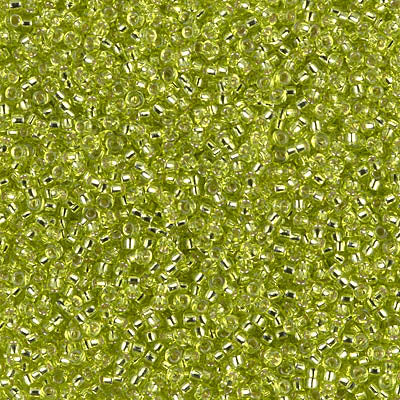 MIYUKI #15 Seed Bead - 15-14 - Silver Lined Chartreuse - 10 gms