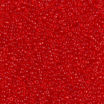 MIYUKI #15 Seed Bead - 15-140 - Transparent Red Orange - 10 gms