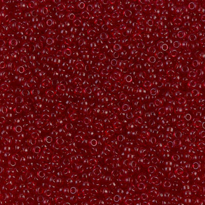 MIYUKI #15 Seed Bead - 15-141 - Transparent Ruby - 10 gms