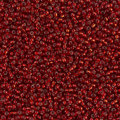 MIYUKI #15 Seed Bead - 15-1420 - Silver Lined Burnt Orange - 10 gms