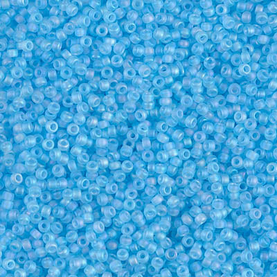 MIYUKI #15 Seed Bead - 15-148FR - Matte Transparent Aqua AB - 10 gms