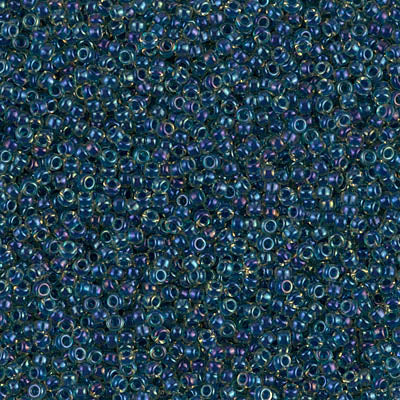 MIYUKI #15 Seed Bead - 15-1826 - Transparent Colour Lined Dark Teal - 10 gms