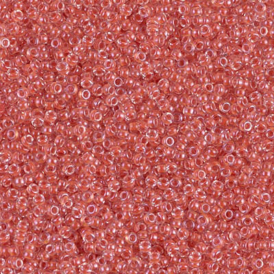 MIYUKI #15 Seed Bead - 15-214 - Salmon Lined Crystal - 10 gms