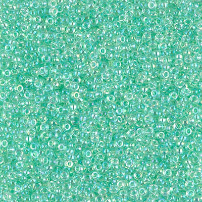 MIYUKI #15 Seed Bead - 15-271 - Light Mint Green Crystal AB - 10 gms