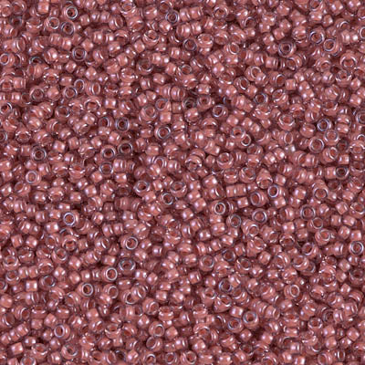 MIYUKI #15 Seed Bead - 15-364 - Transparent Colour Lined Fancy Dusty Rose - 10 gms
