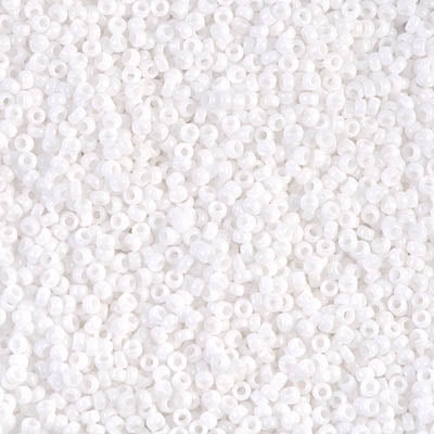 MIYUKI #15 Seed Bead - 15-402 - Opaque Chalk White - 10 gms