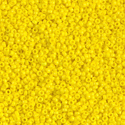 MIYUKI #15 Seed Bead - 15-404 - Opaque Yellow - 10 gms