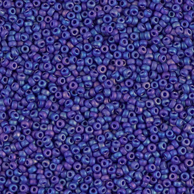 MIYUKI #15 Seed Bead - 15-414FR - Matte Opaque Cobalt AB - 10 gms