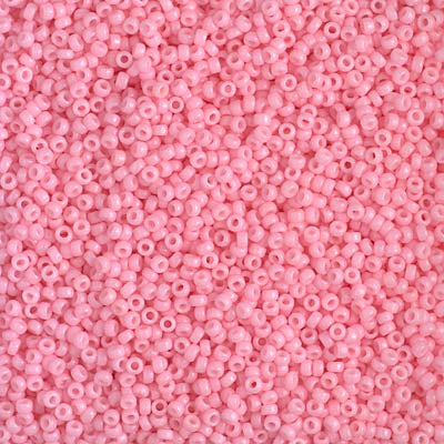 MIYUKI #15 Seed Bead - 15-4466 - DURACOAT Opaque Dyed Ballerina Pink - 10 gms