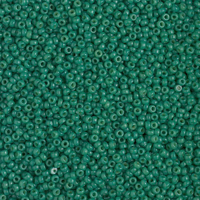 MIYUKI #15 Seed Bead - 15-4477 - DURACOAT Opaque Dyed Deep Green - 10 gms