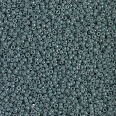 MIYUKI #15 Seed Bead - 15-4481 - DURACOAT Opaque Blue Grey - 10 gms