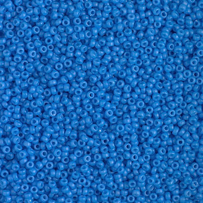 MIYUKI #15 Seed Bead - 15-4484 - DURACOAT Opaque Dyed Bright Blue - 10 gms