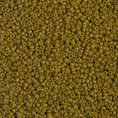 MIYUKI #15 Seed Bead - 15-4491 - DURACOAT Opaque Dyed Olive - 10 gms