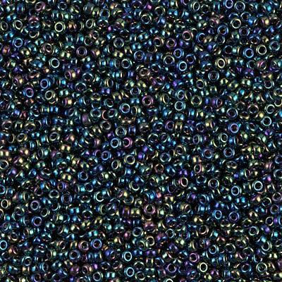 MIYUKI #15 Seed Bead - 15-455 - Metallic Variegated Blue Iris - 10 gms