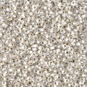MIYUKI #11 Seed Bead - 11-1F Matte Silver Lined Crystal - 10 gms