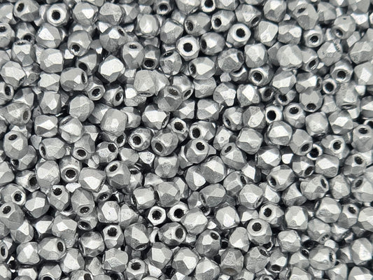 True 2 - 2mm Fire Polished Faceted Rounds - Bronze Aluminium - 100 pcs